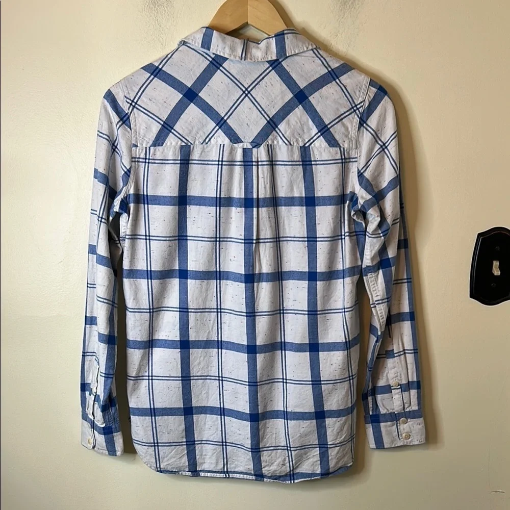 JCrew Confetti Plaid Women’s Cotton Boy Fit Button Down Shirt Size 2